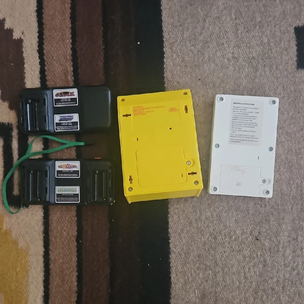 Retro Handheld Game Console Set - Green, Yellow, Red, White